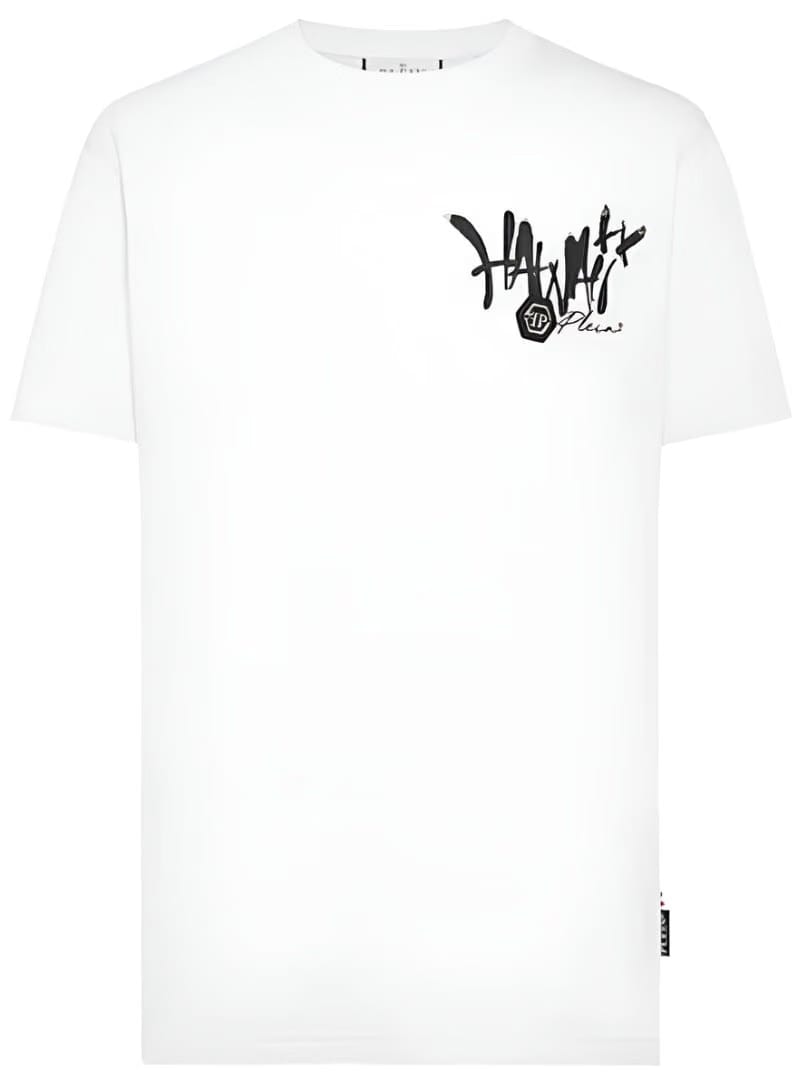 Philipp Plein Hawaii Cotton Short-Sleeve White T-Shirt