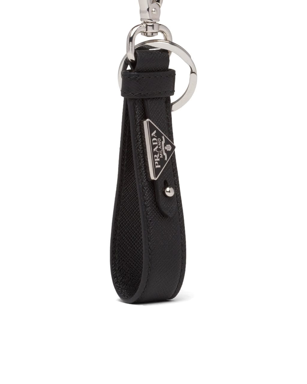 Prada Saffiano Leather Keychain Black