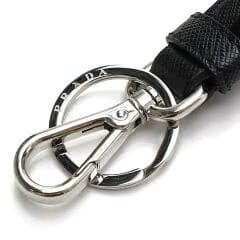 Prada Saffiano Leather Keychain Black