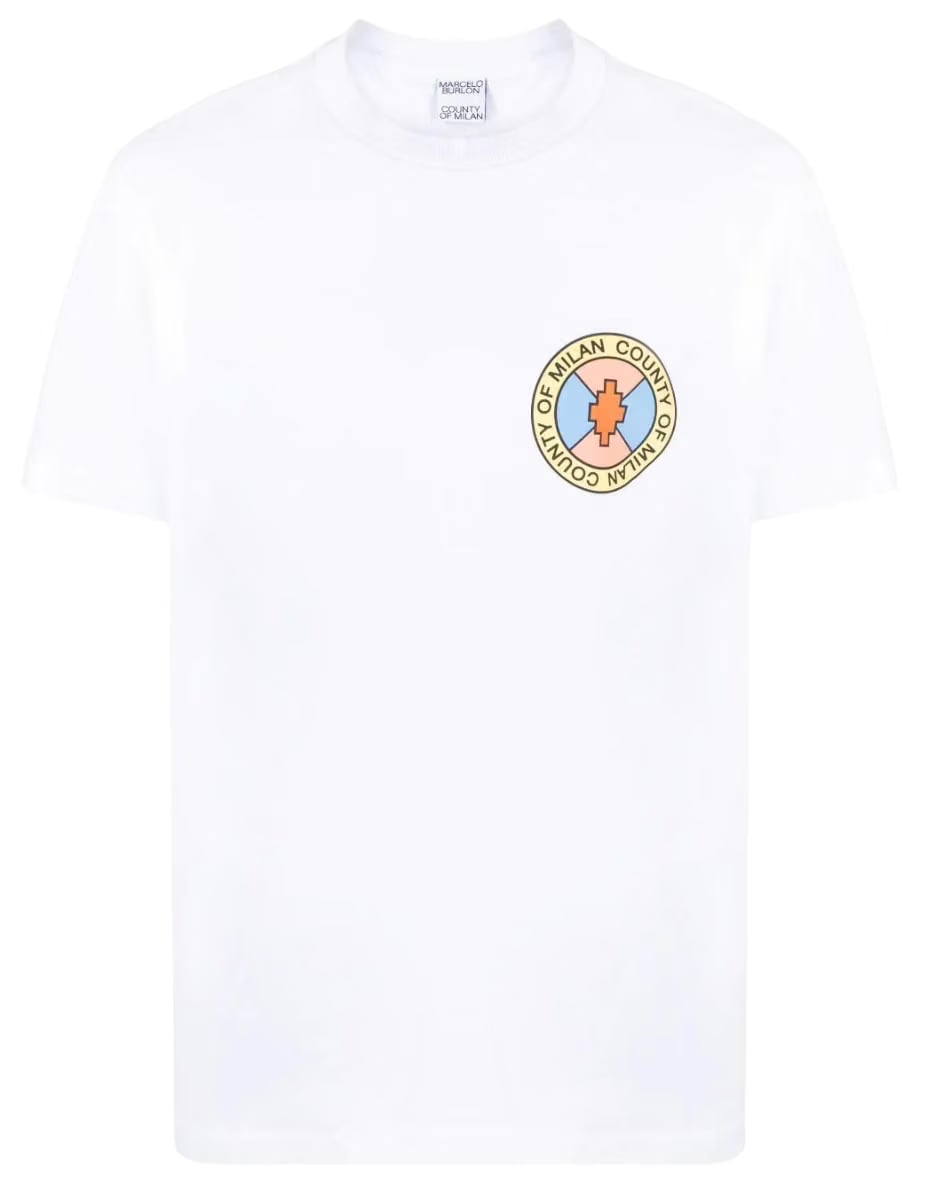 Marcelo Burlon County Park Regular T-Shirt White Pink