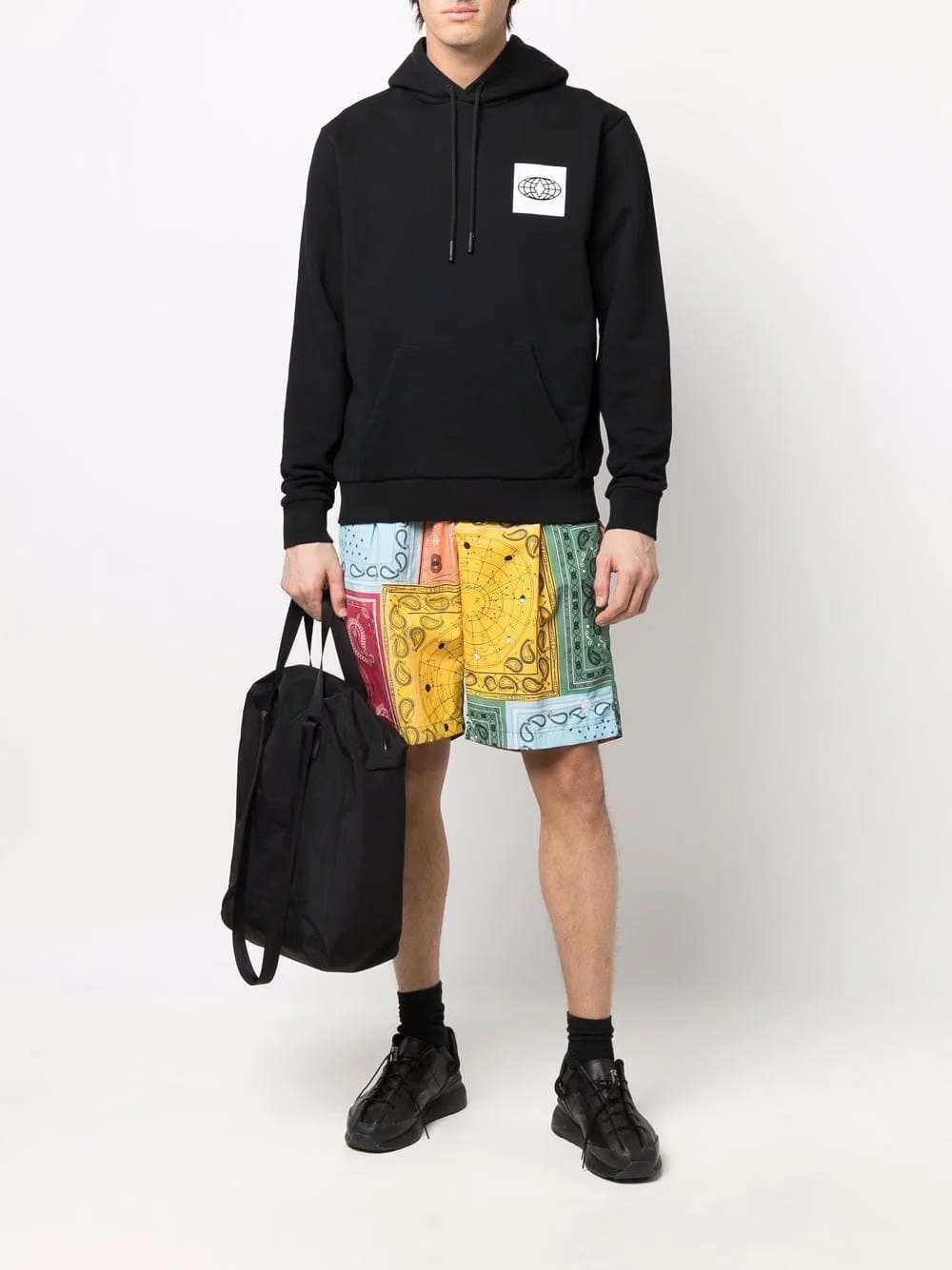 Marcelo Burlon Skate Cross Regular Hoodie Black White