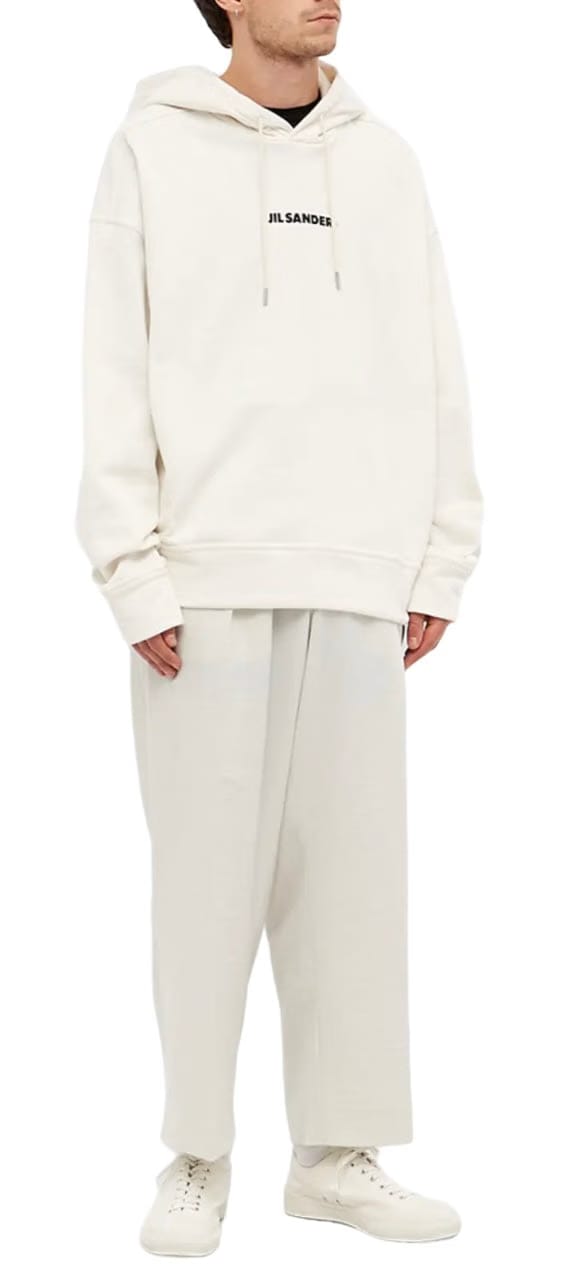 Jil Sander Plus Logo Popover Hoodie White
