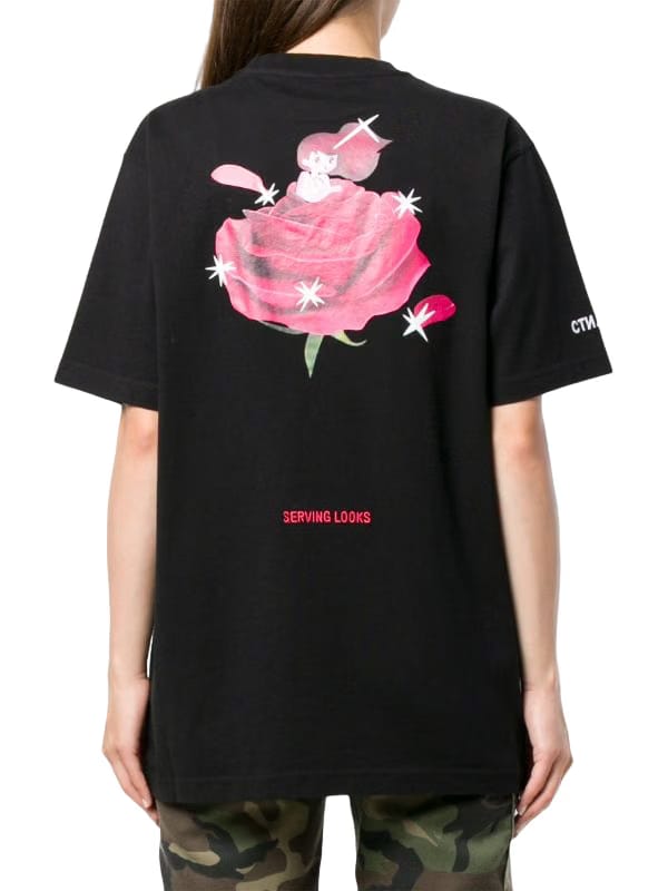 Heron Preston Serving Looking T-Shirt Black Fuchsia