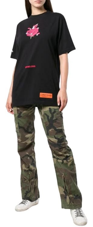 Heron Preston Serving Looking T-Shirt Black Fuchsia