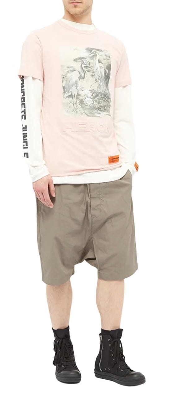 Heron Preston Heron Debossed Birds T-Shirt Pink