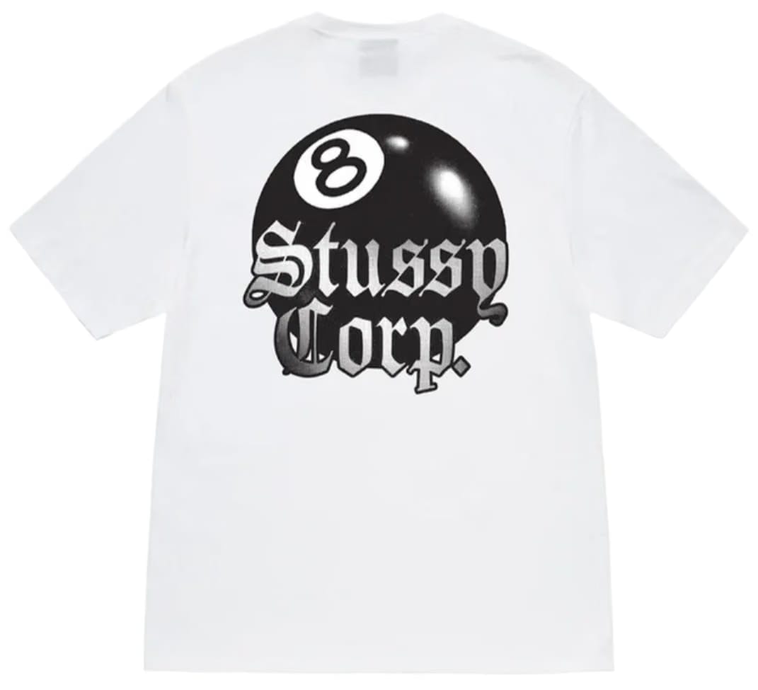Stussy 8 Ball Corp. Tee White