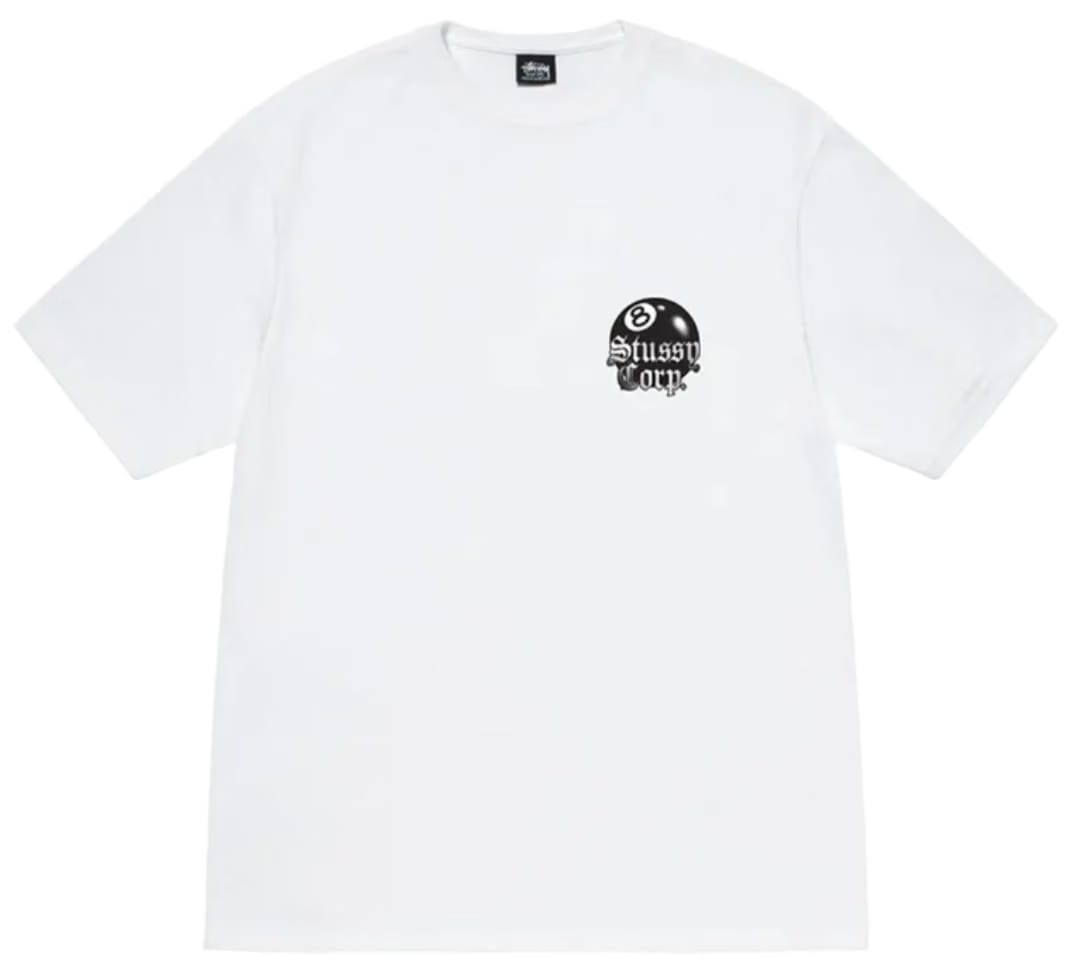 Stussy 8 Ball Corp. Tee White