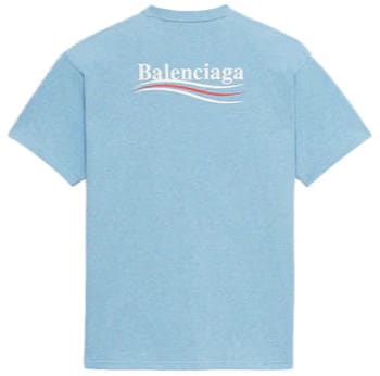 Balenciaga Political Campaign Logo T-Shirt Light Blue