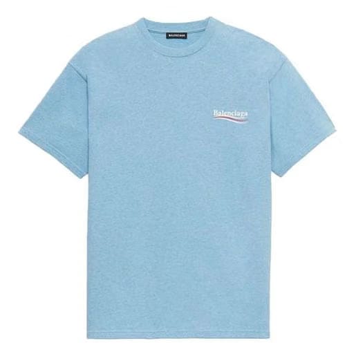 Balenciaga Political Campaign Logo T-Shirt Light Blue
