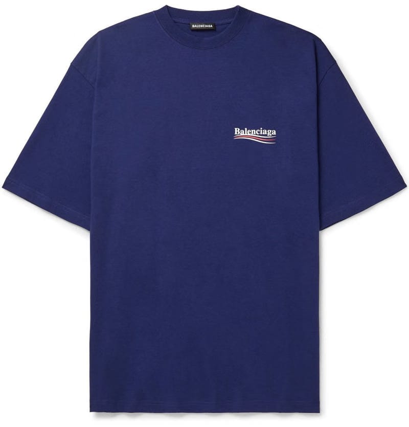 Balenciaga Political Campaign Logo T-Shirt Blue