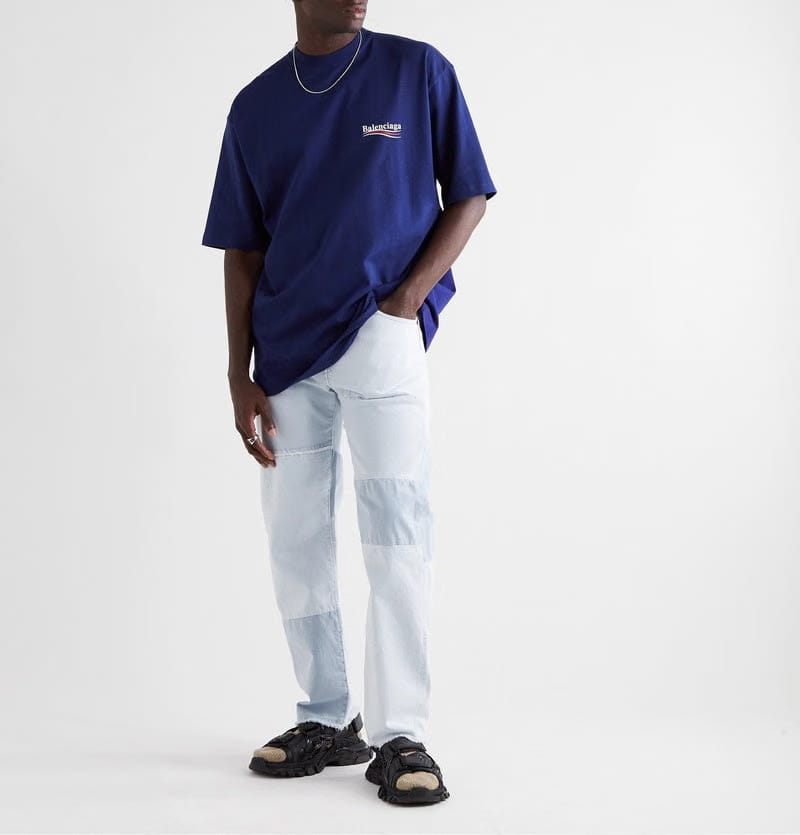 Balenciaga Political Campaign Logo T-Shirt Blue