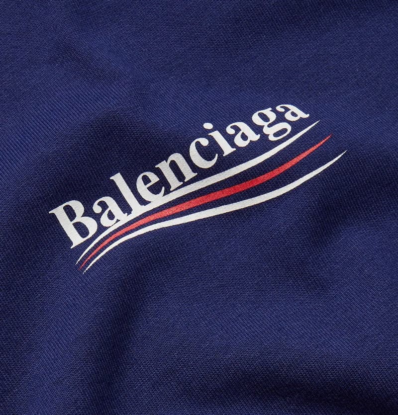Balenciaga Political Campaign Logo T-Shirt Blue