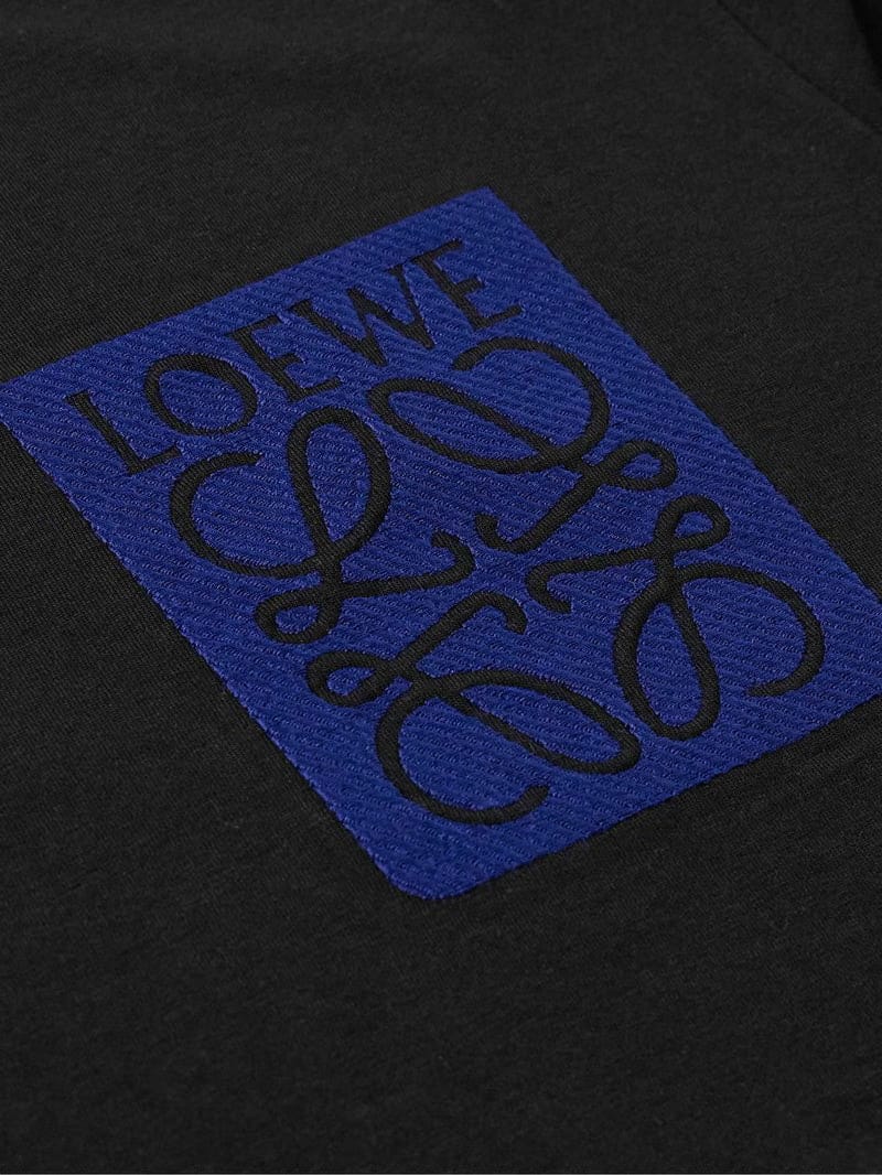 Loewe Blue Anagram on Black T-Shirt Relaxed Fit
