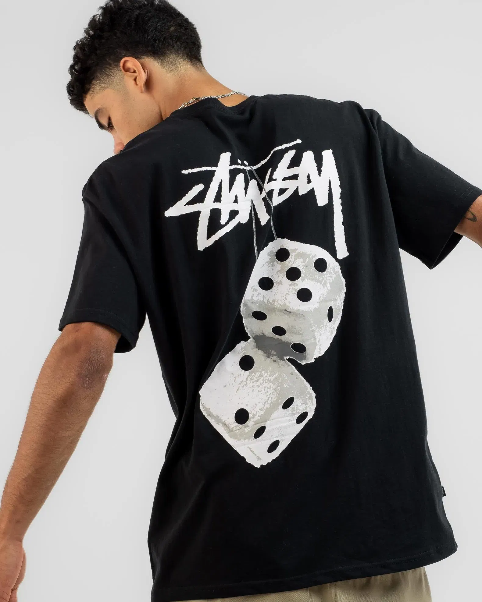 Stussy Fuzzy Dice Tee Black