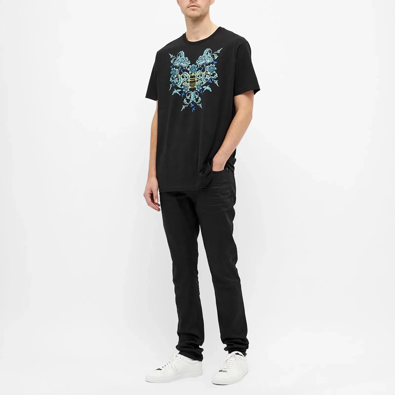 Givenchy Studio Homme Floral Printed T-Shirt Black Regular Fit
