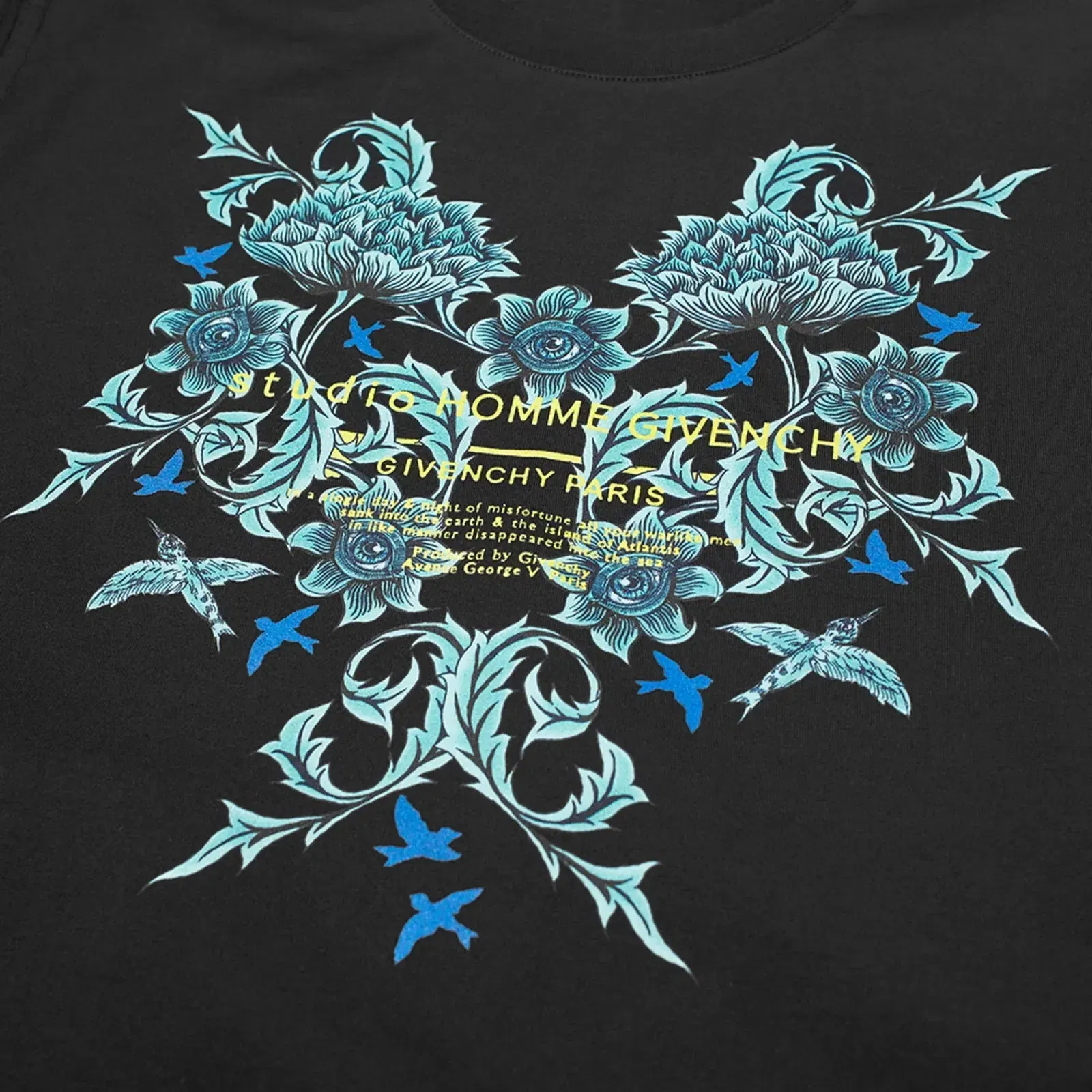 Givenchy Studio Homme Floral Printed T-Shirt Black Regular Fit