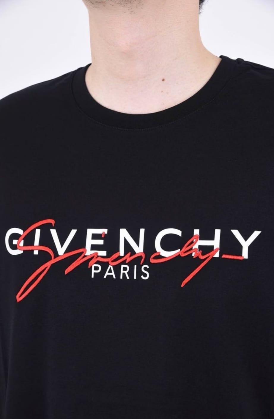 Givenchy Red Embroidery T-Shirt Black Regular Fit