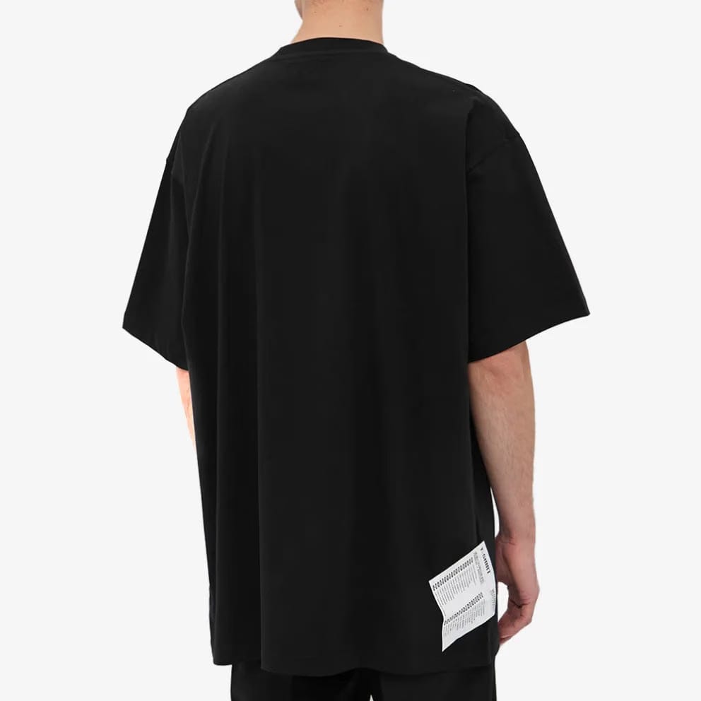 Vetements Black Neon Yellow Logo Label T-Shirt