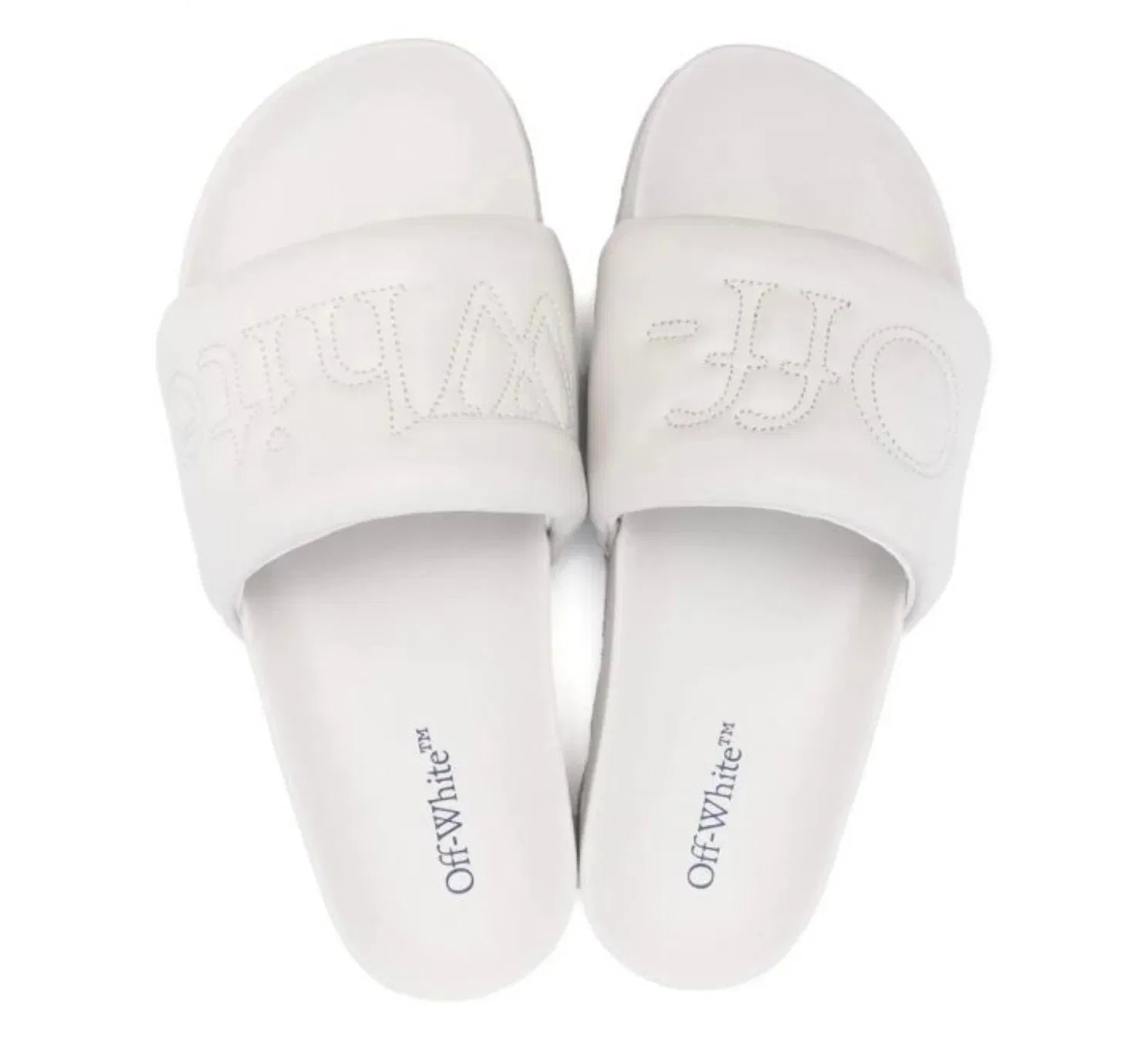 Off-White Bookish Leather Grey Slide