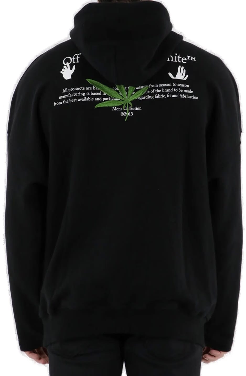 Off-White High Weed Extra Long Black Hoodie