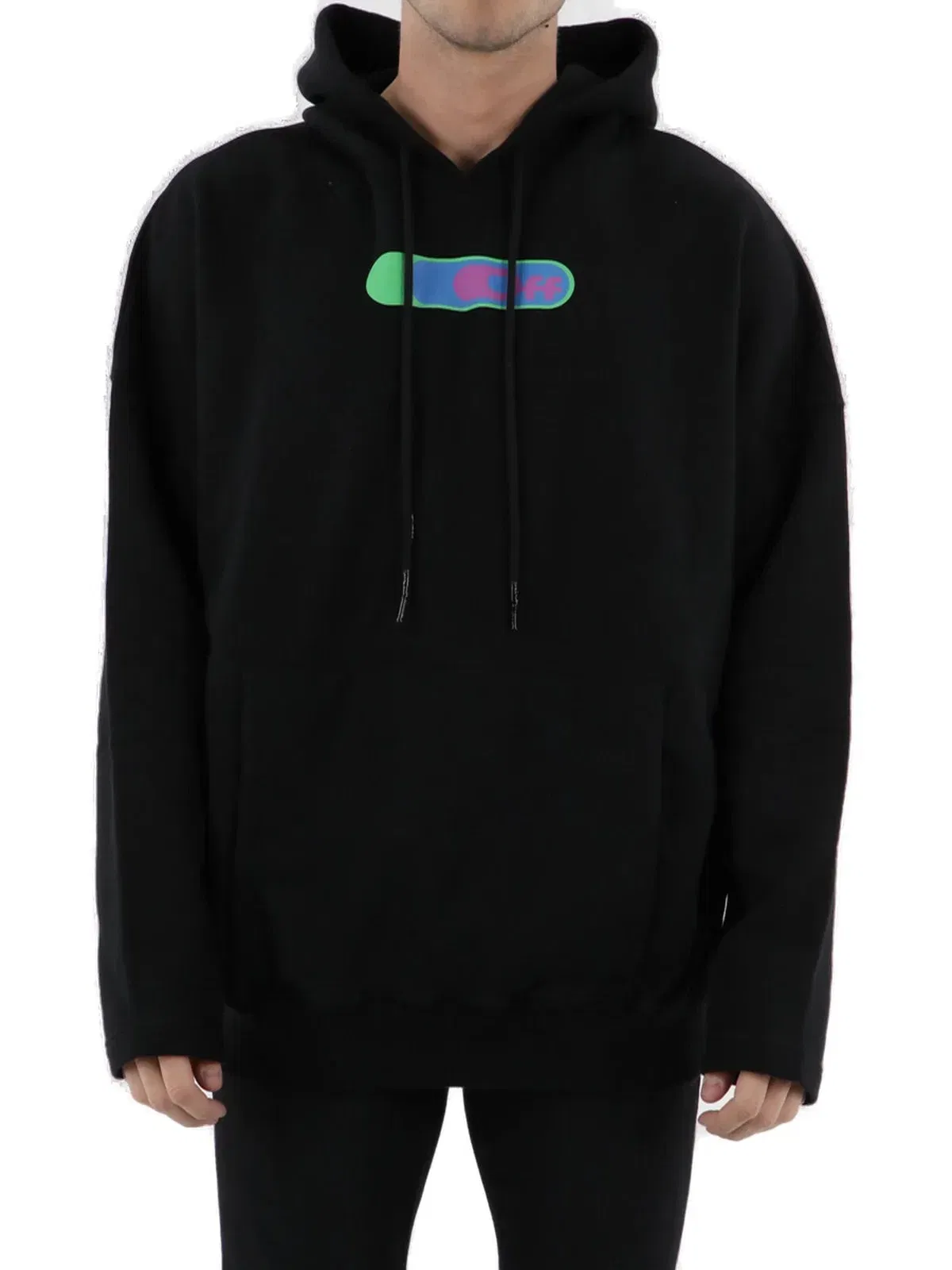 Off-White High Weed Extra Long Black Hoodie