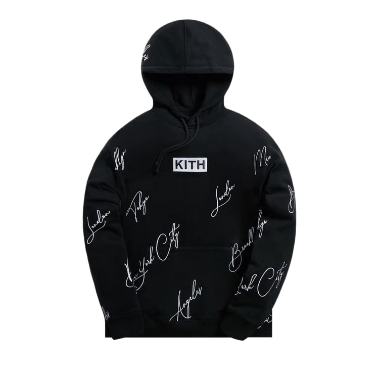 Kith City Script Hoodie Black