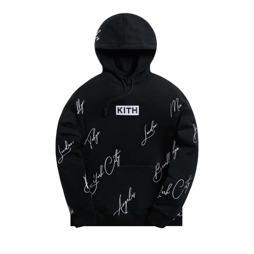 Kith City Script Hoodie Black