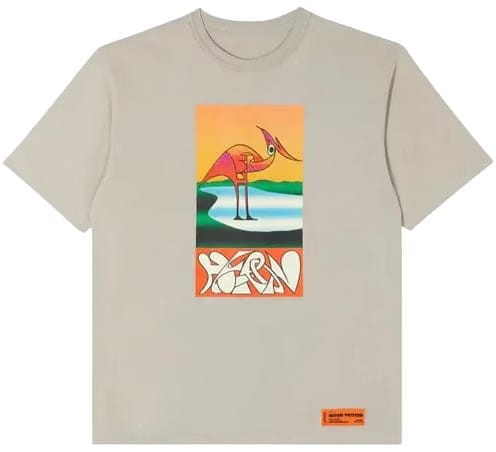Heron Preston Heron Abstract Oversized T-Shirt Grey Orange