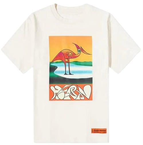 Heron Preston Heron Abstract Oversized T-Shirt White Orange