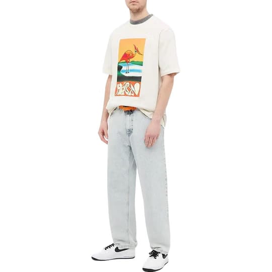 Heron Preston Heron Abstract Oversized T-Shirt White Orange