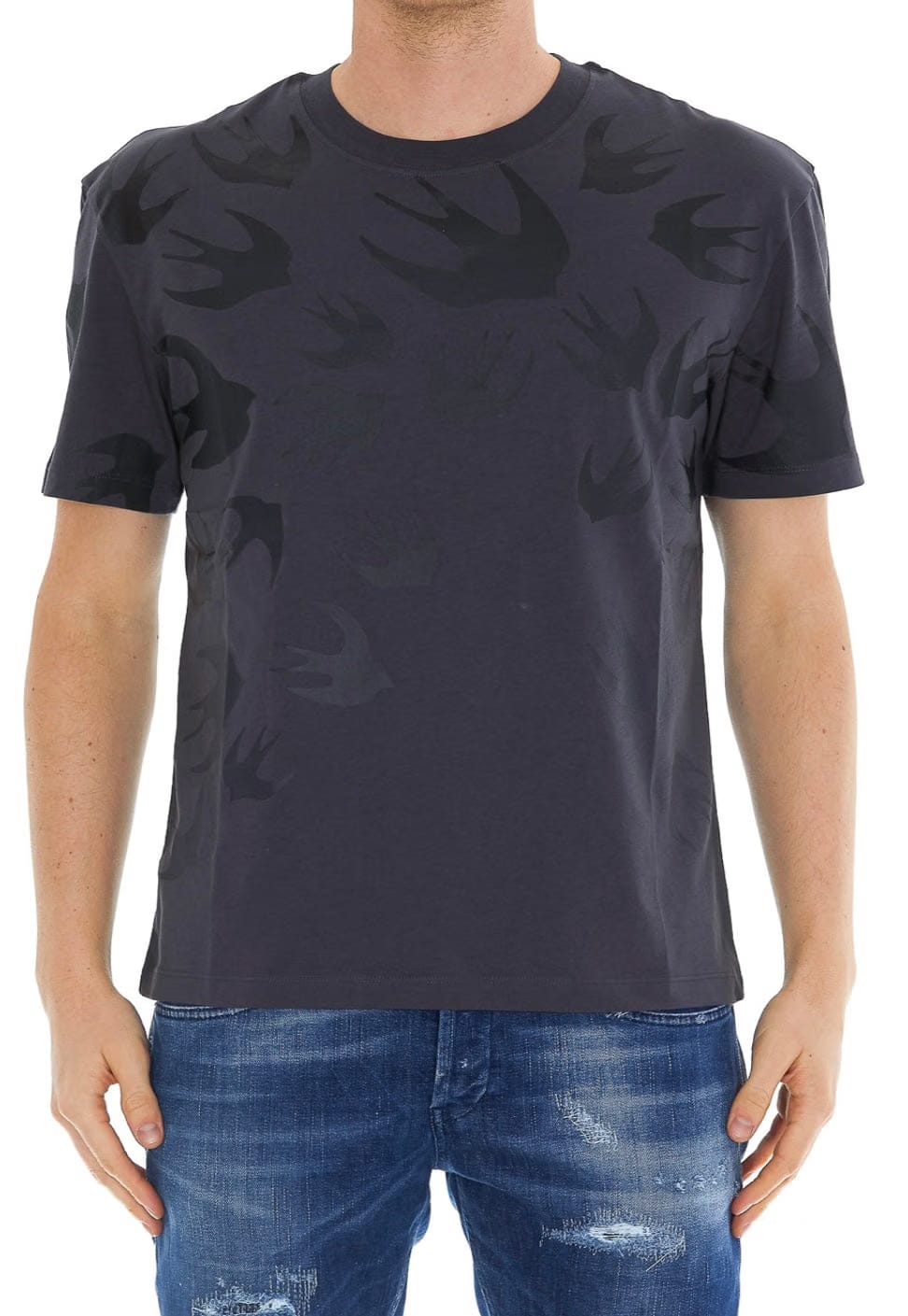 McQ Alexander McQueen Swallow Degradé T-Shirt Darkest Grey