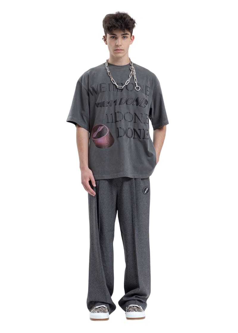 We11done Washed Logo T-Shirt Charcoal