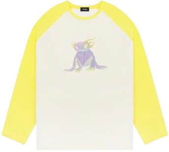 We11done Yellow Monster Long Sleeve Raglan T-Shirt