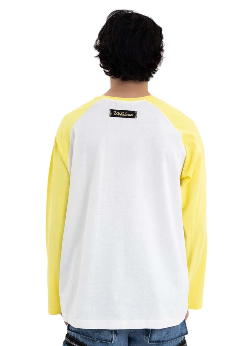 We11done Yellow Monster Long Sleeve Raglan T-Shirt