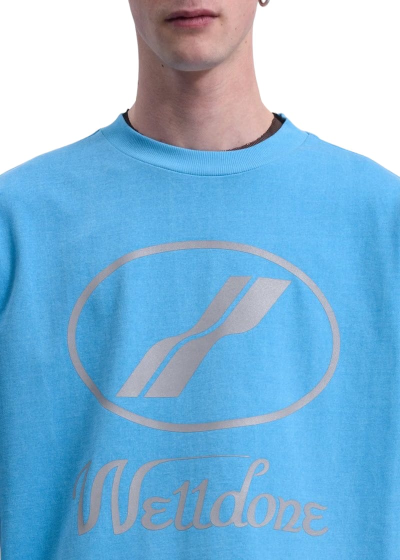 We11done Logo T-Shirt Neon Blue