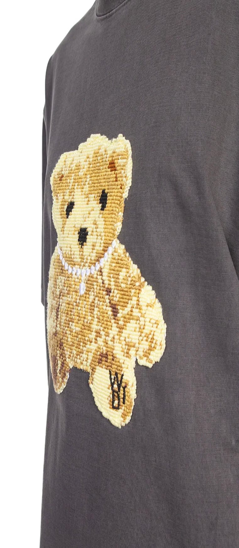 We11done Embroidered Teddy T-Shirt Charcoal