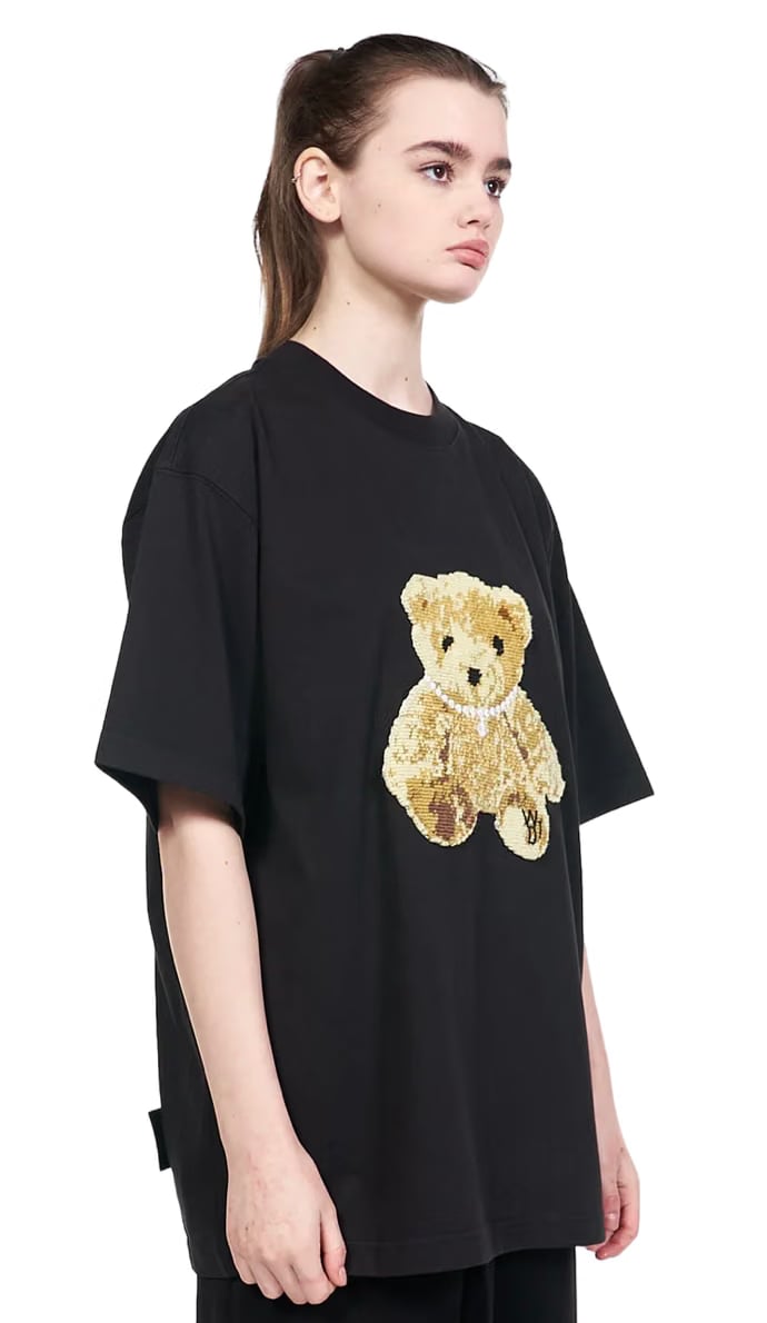 We11done Embroidered Teddy T-Shirt Black