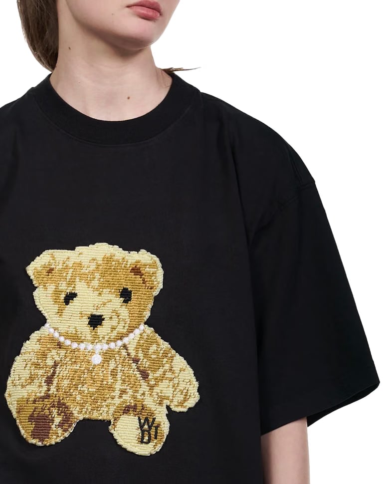 We11done Embroidered Teddy T-Shirt Black