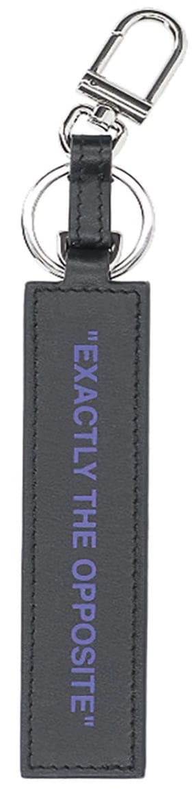 Off-White Quote Key Ring Black Purple