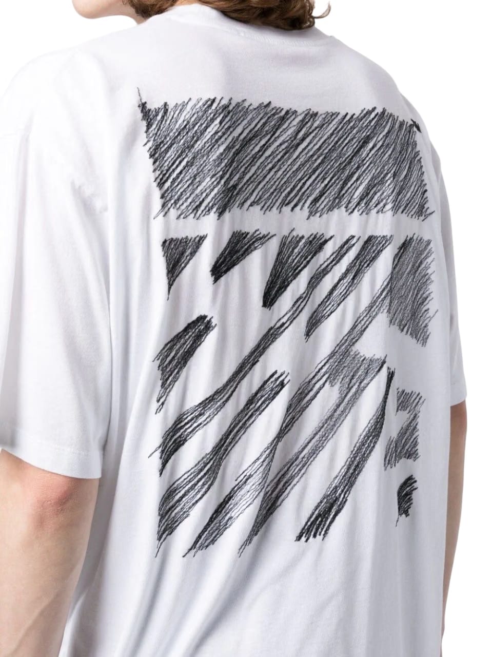 Off-White Scribble Diag Oversized S/S White T-Shirt