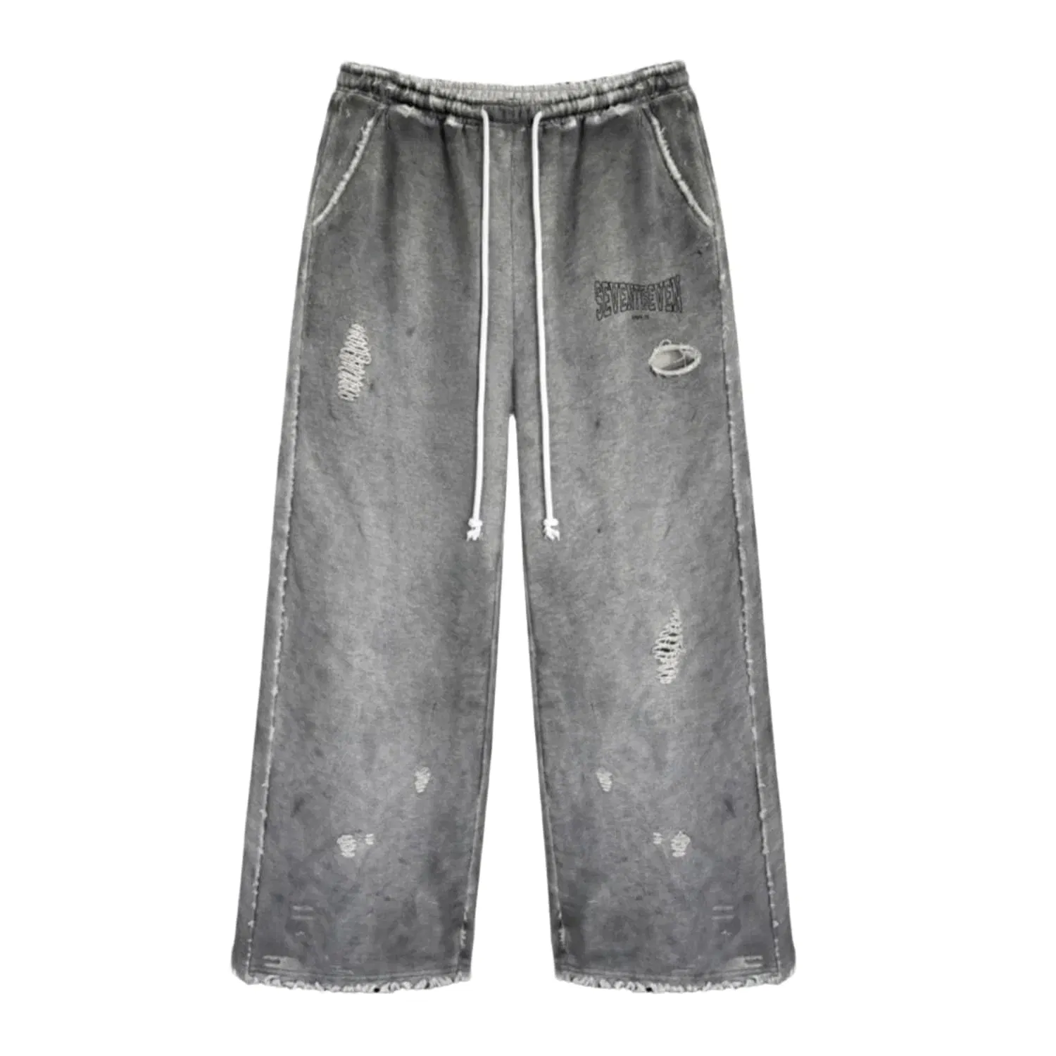 77 Studios Sparring Club Distressed Sweatpants Grey