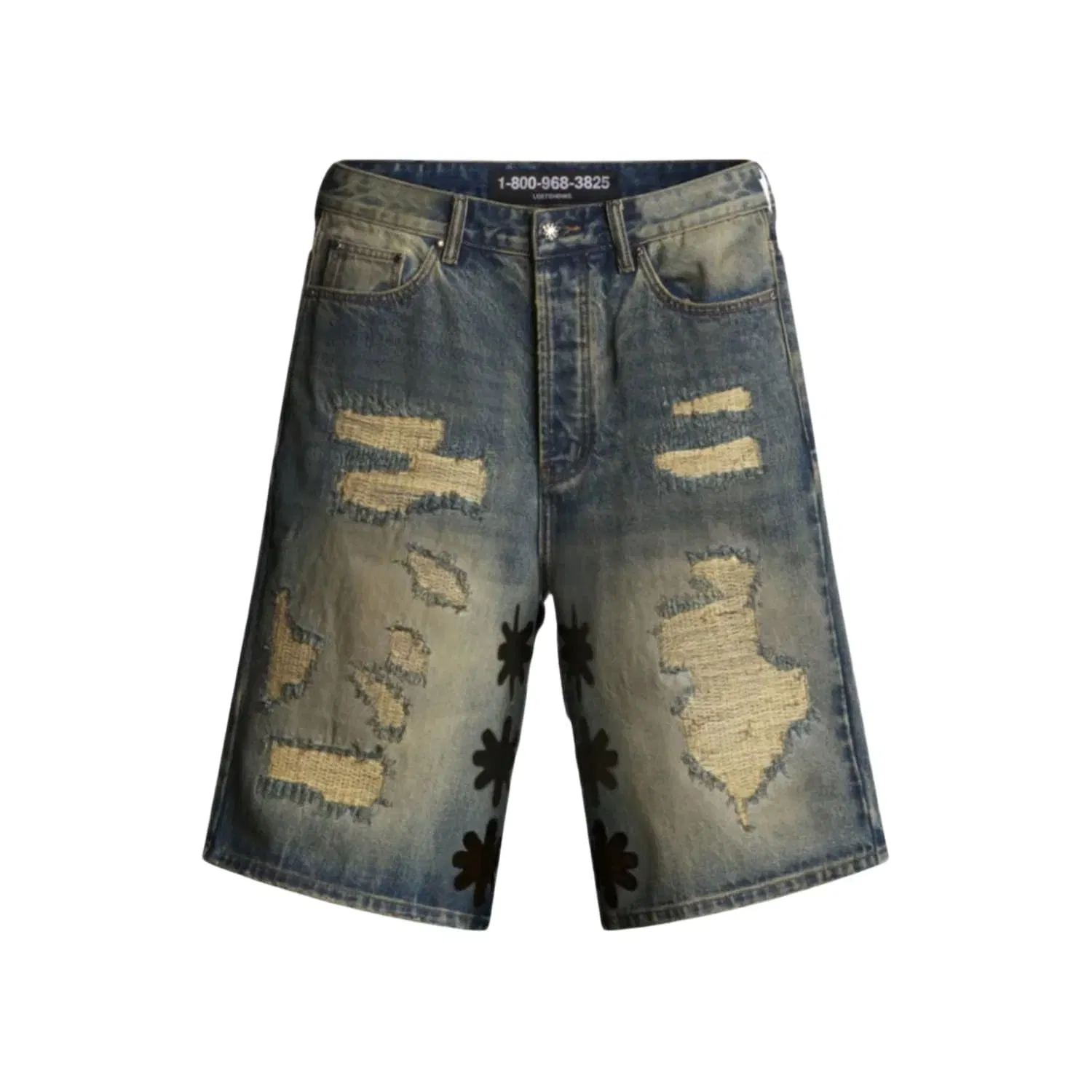 Lost Shdws LostShdws Dstry Denim Short Shorts Blue Black