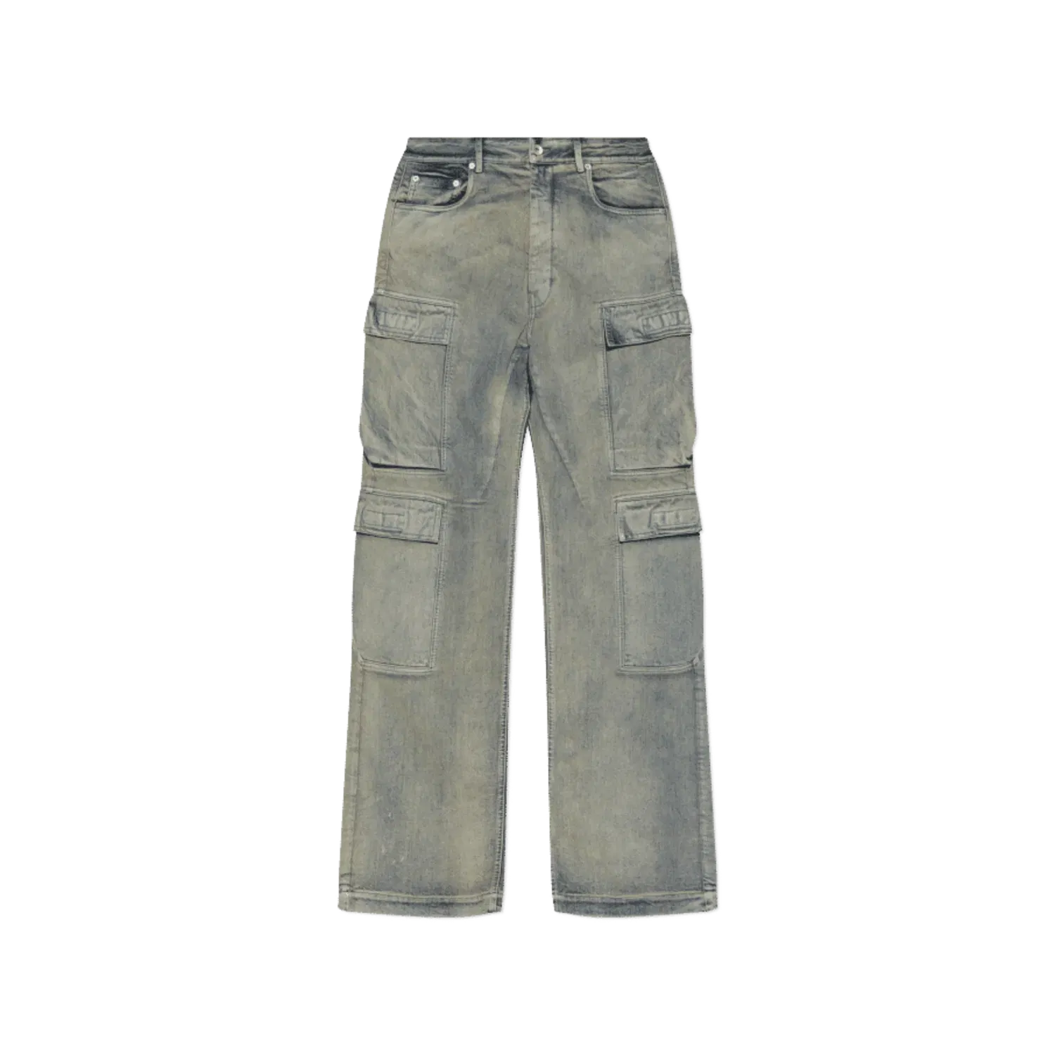 Rick Owens DRKSHDW Double Cargo Jeans Blue Faded Wash