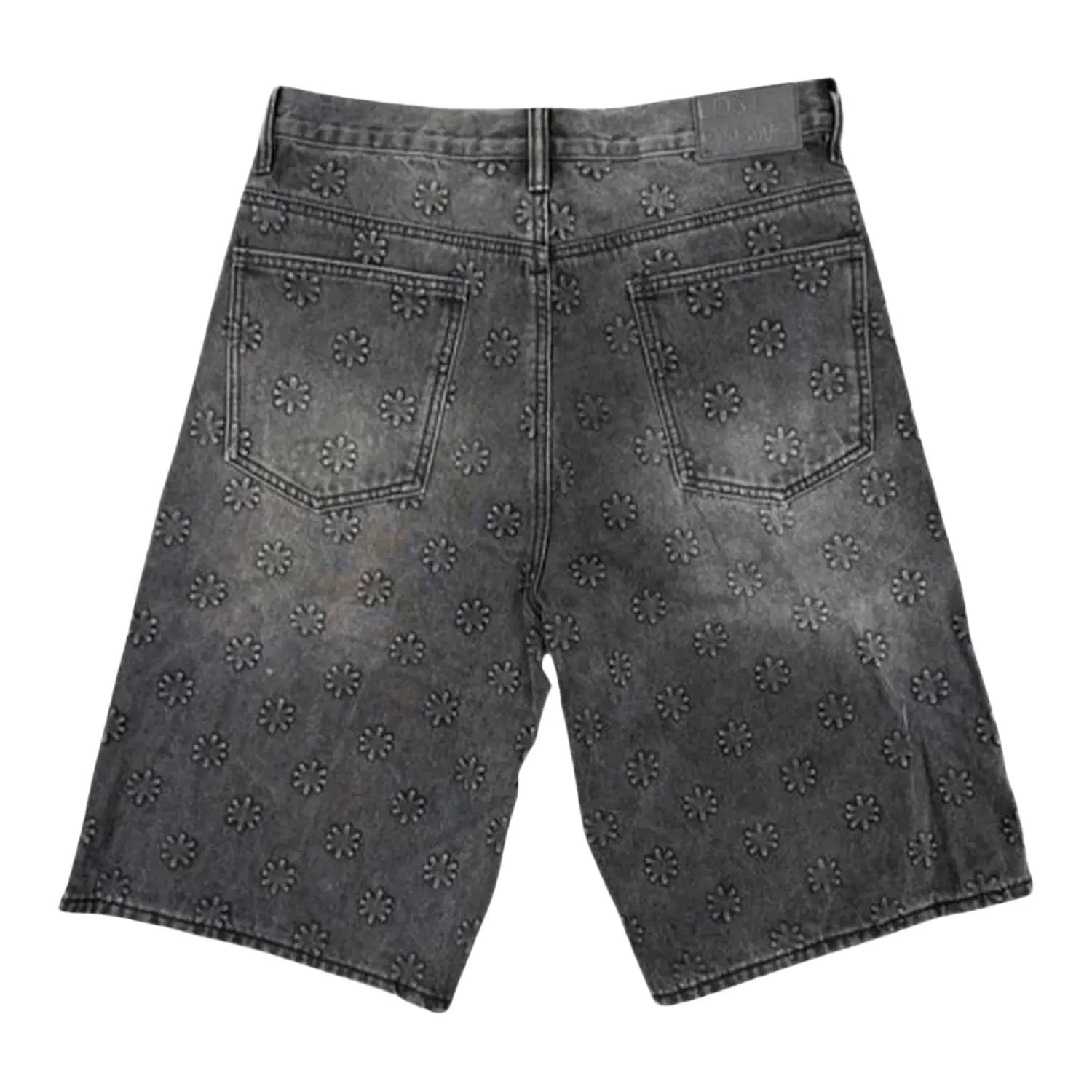 Lost Shdws LostShdws Embossed Jean Shorts Black