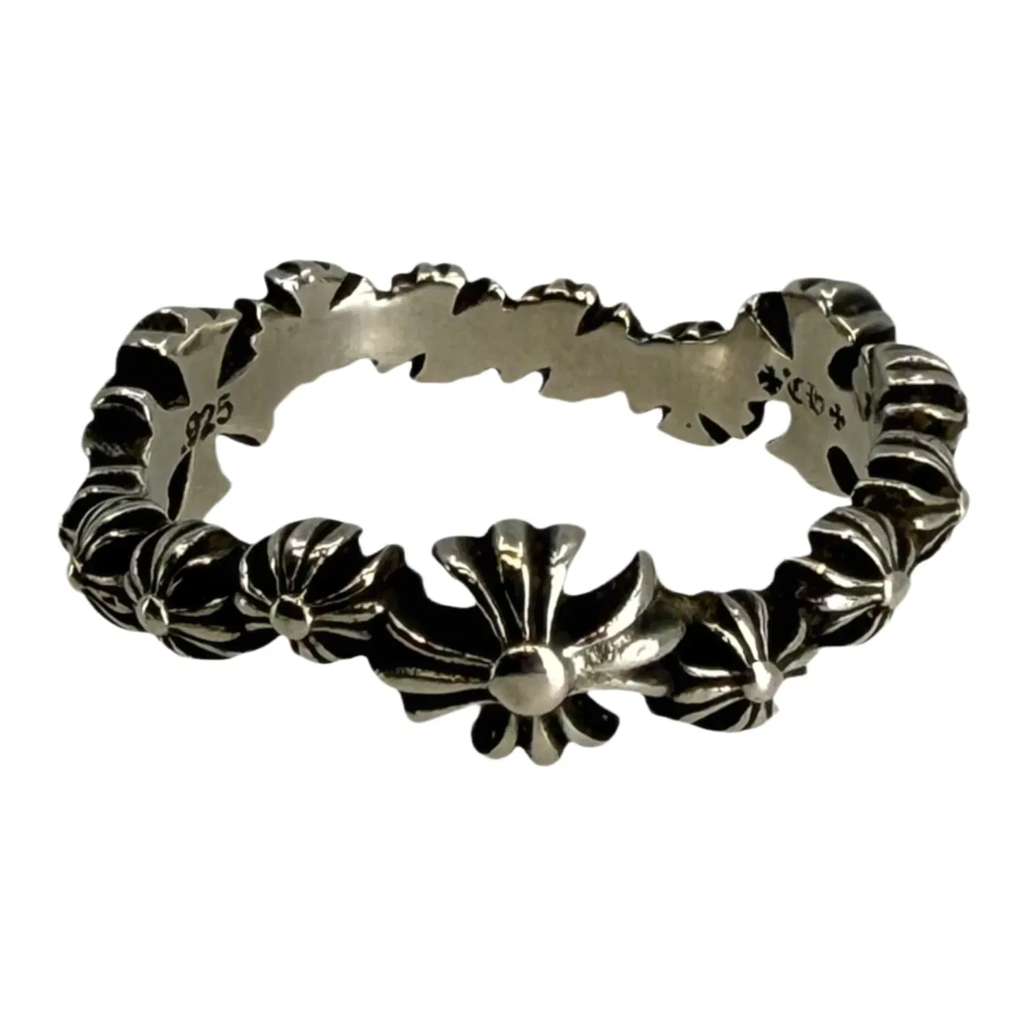 Chrome Hearts Silver Plus Wave Ring - US Size 7