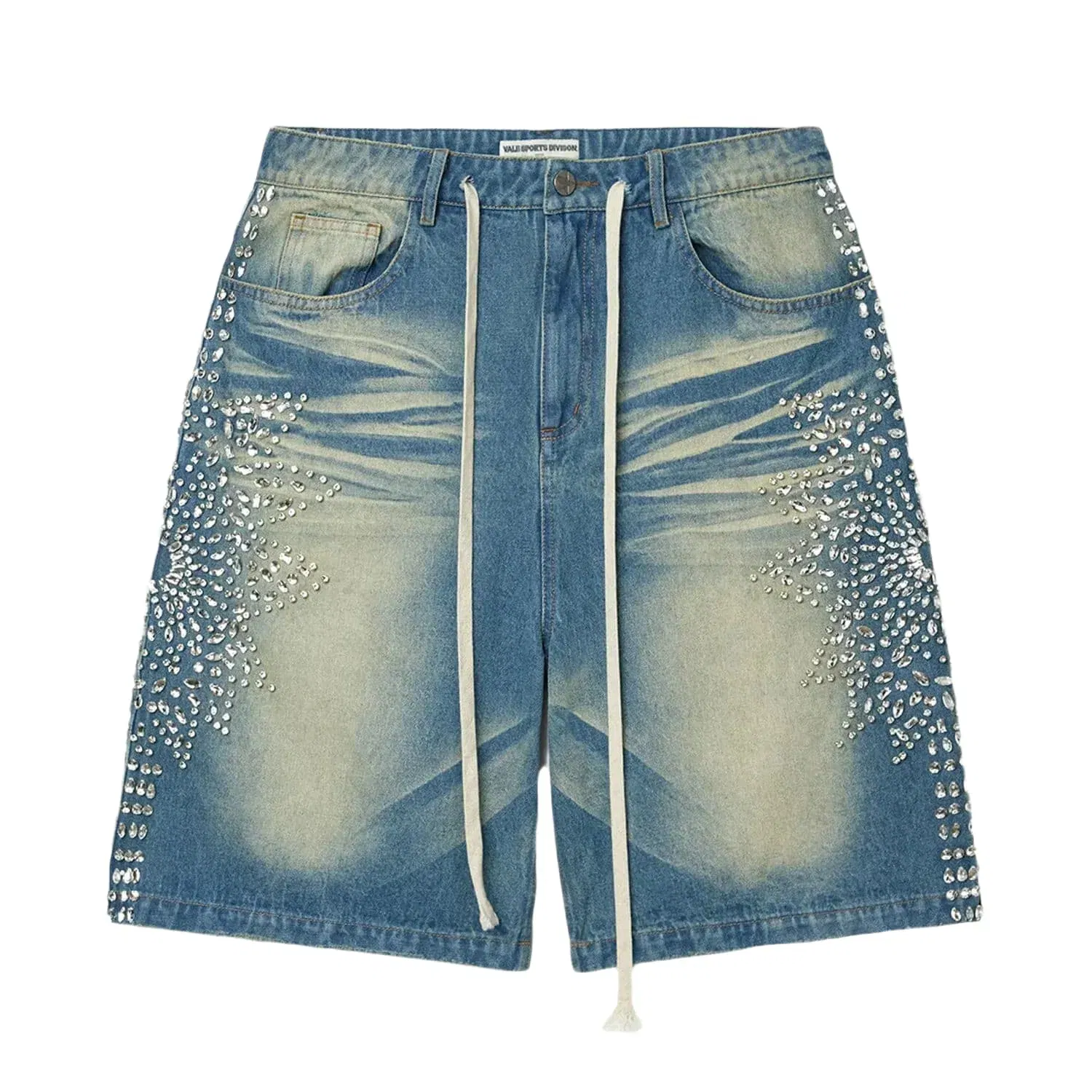 Vale Forever Sirens Crystal Jean Shorts Blue