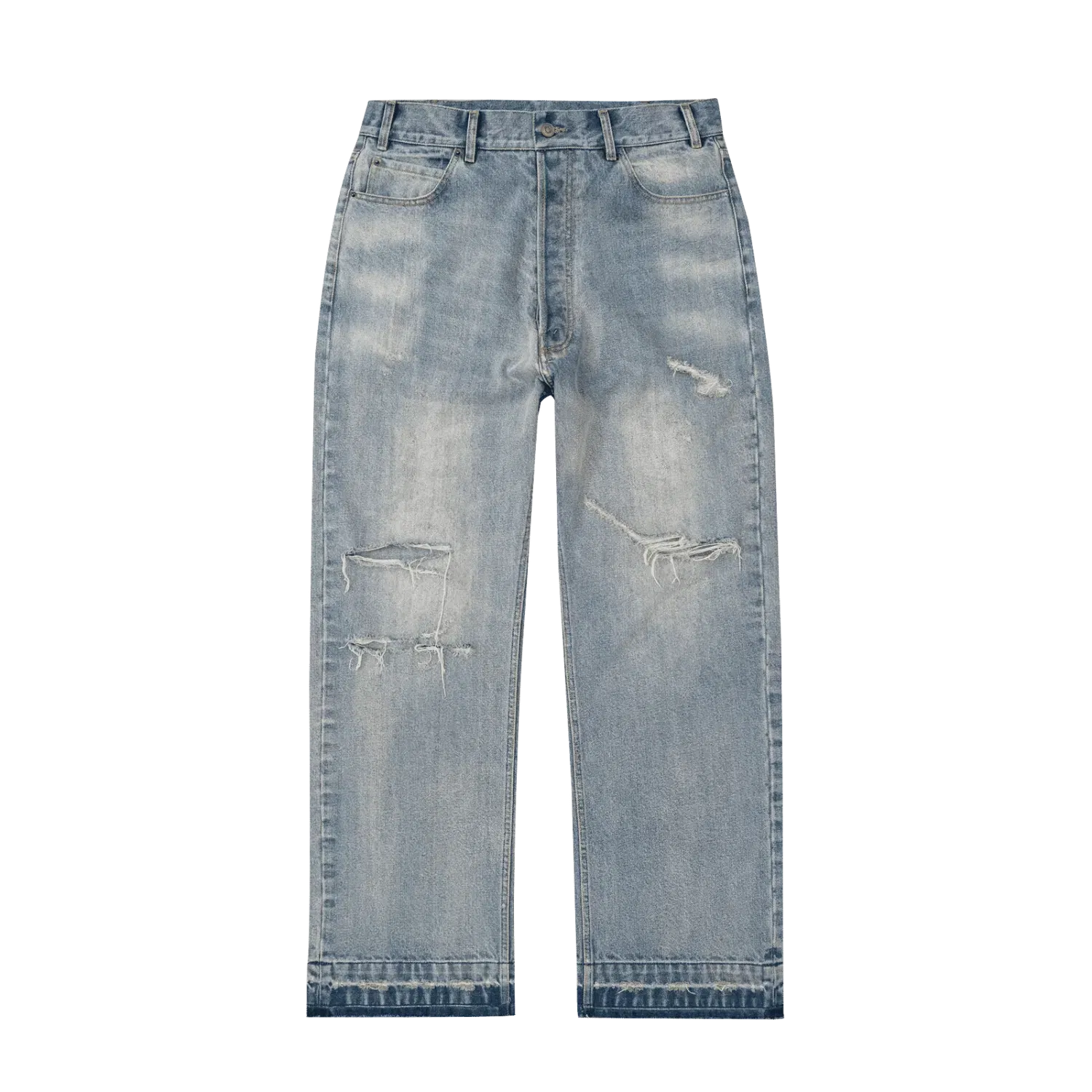 Bravest Studios Thrashed Baggy Denim Pants Blue