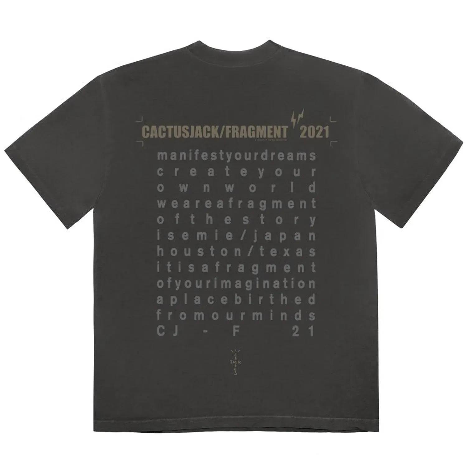 Travis Scott Cactus Jack x Fragment Create T-shirt Washed Black