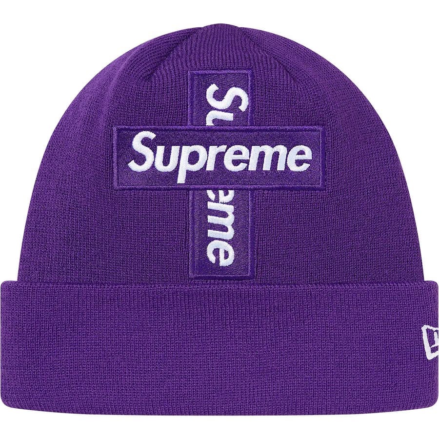Supreme New Era Cross Box Logo Beanie Purple