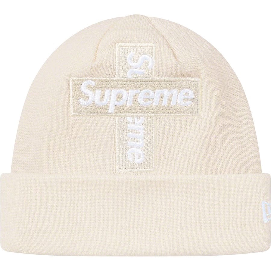 Supreme New Era Cross Box Logo Beanie Natural